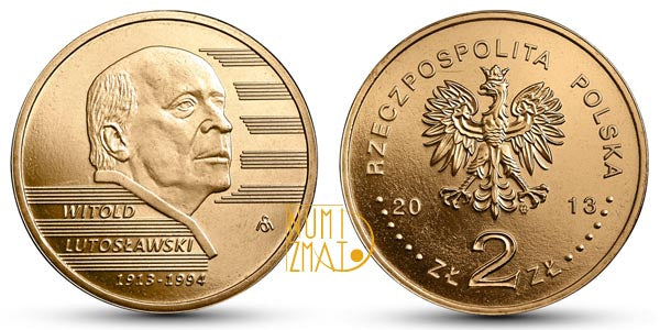 2 zł 2013 r. - Witold Lutosławski (1913-1994), dwa złote NG